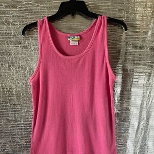 Pink Ribbed Tank Top